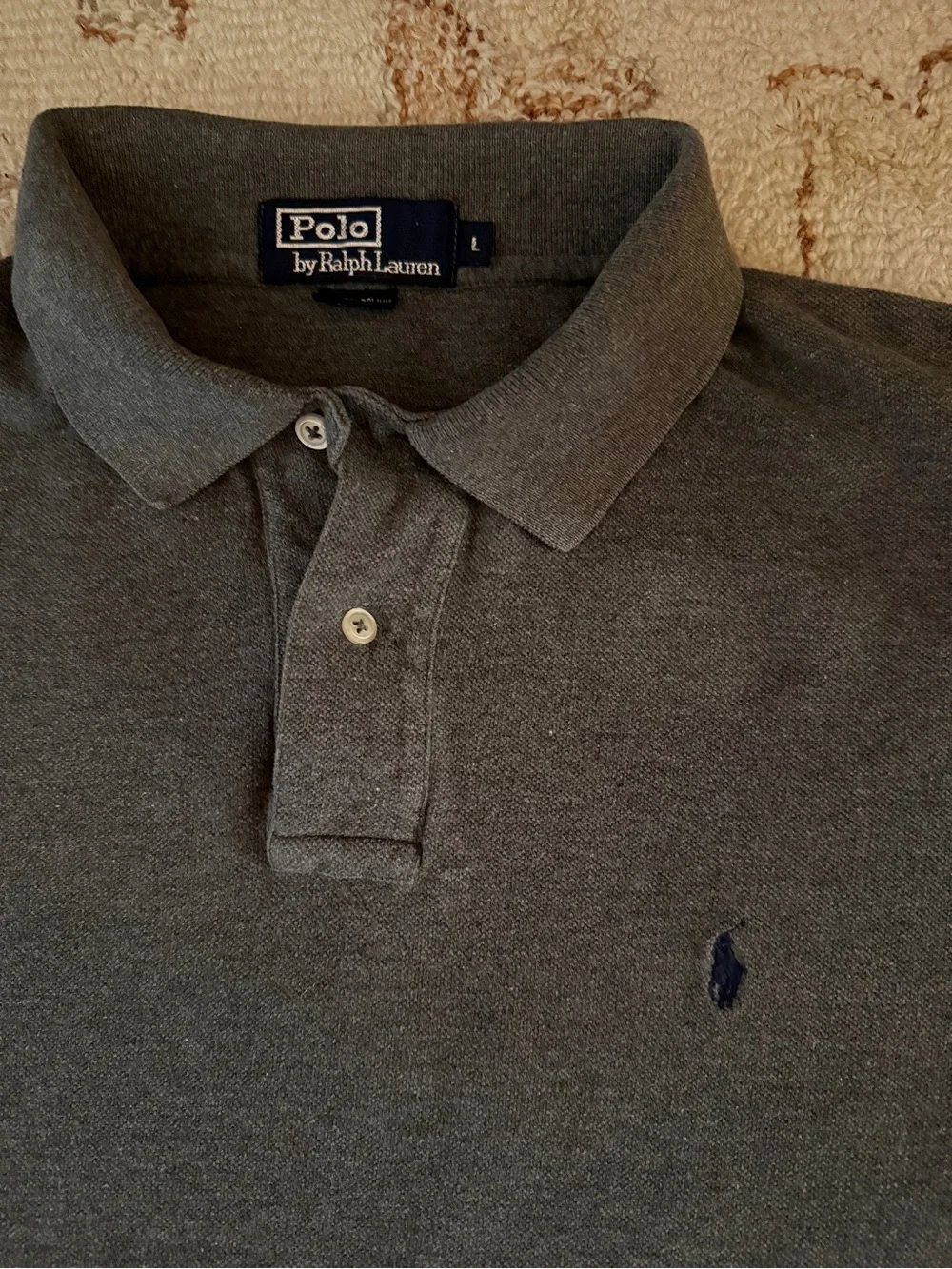 Vintage Mens Ralph Lauren Polo Shirt l Charcoal Grey l L